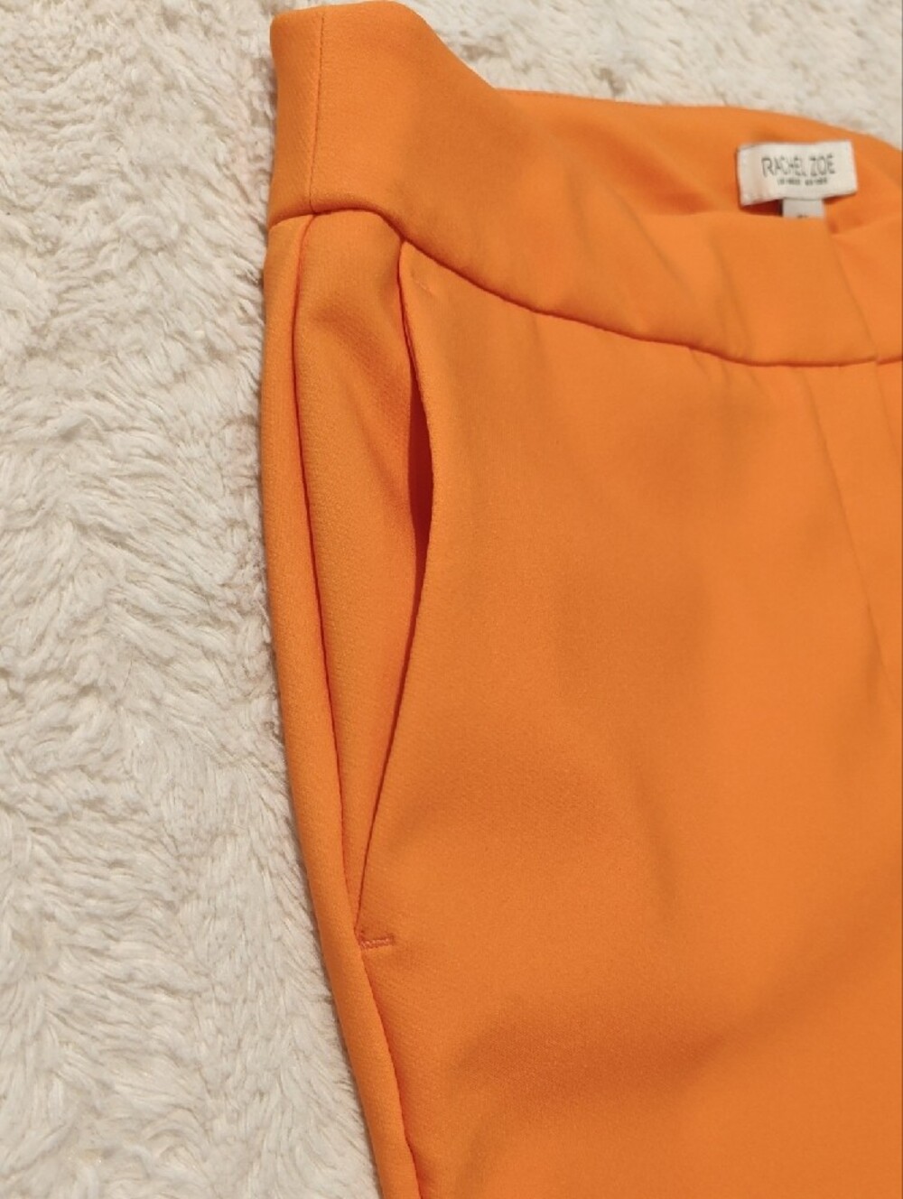 NWOT Rachel Zoe Cropped Straight-Leg Pants in Vibrant Orange - Picture 9 of 9